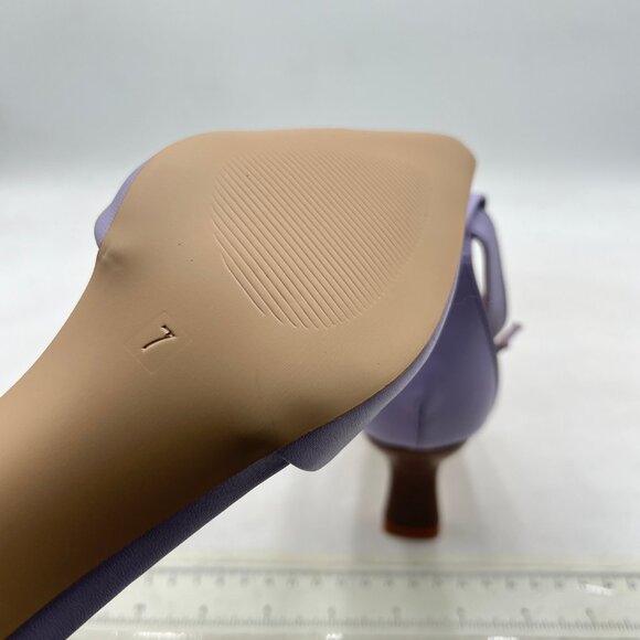 Pazzion Purple Pointed Toe D'Orsay Pumps Ankle Strap Buckles Low Heel Sandals - Picture 6 of 8